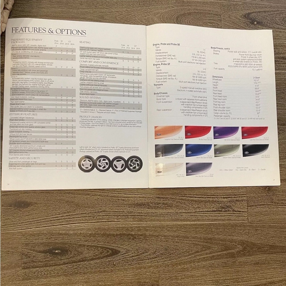 1995 FORD PROBE DEALER SHOWROOM SALES BROCHURE CATALOG GUIDE BOOKLET - Picture 5 of 8
